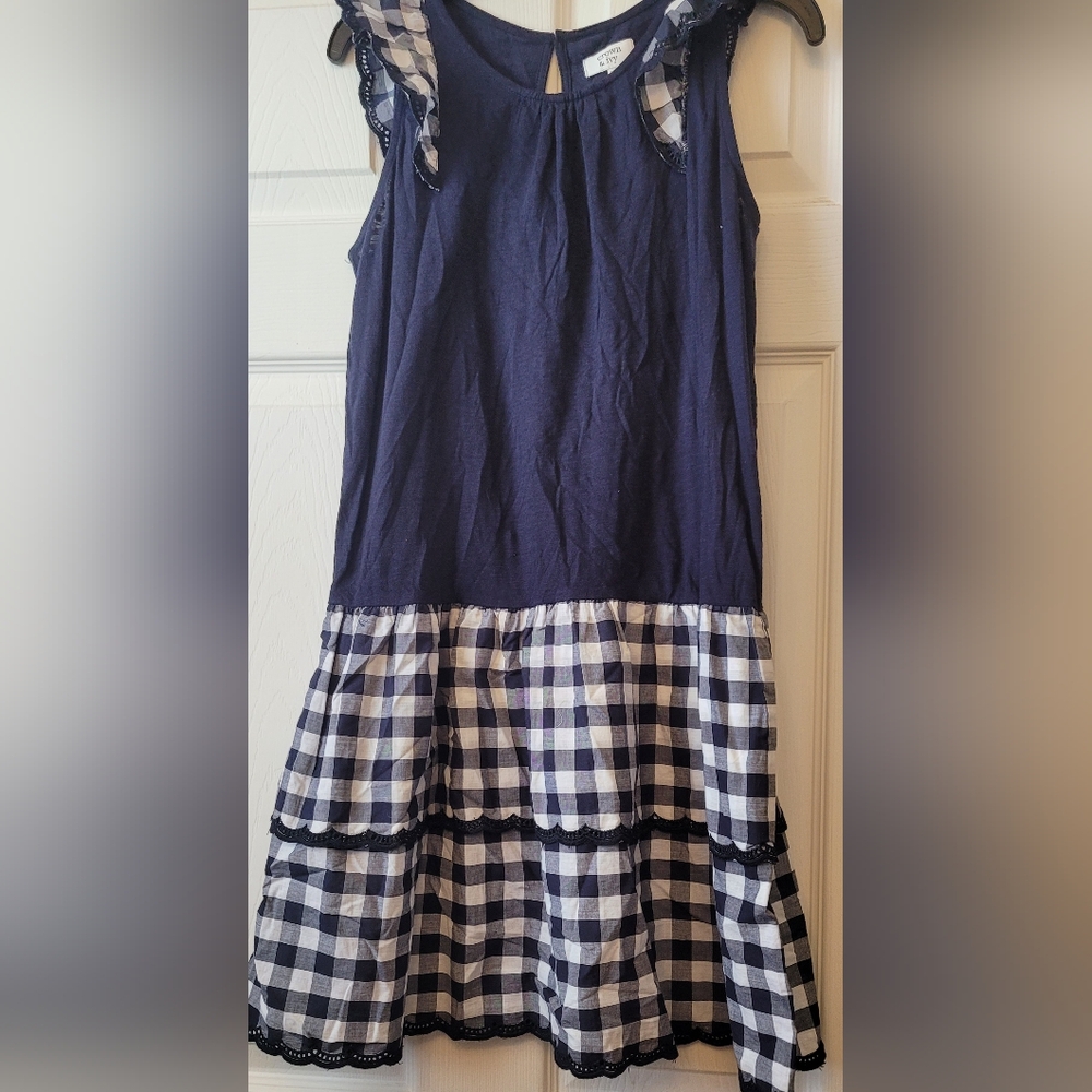 Navy and White Checkered Kids Dress